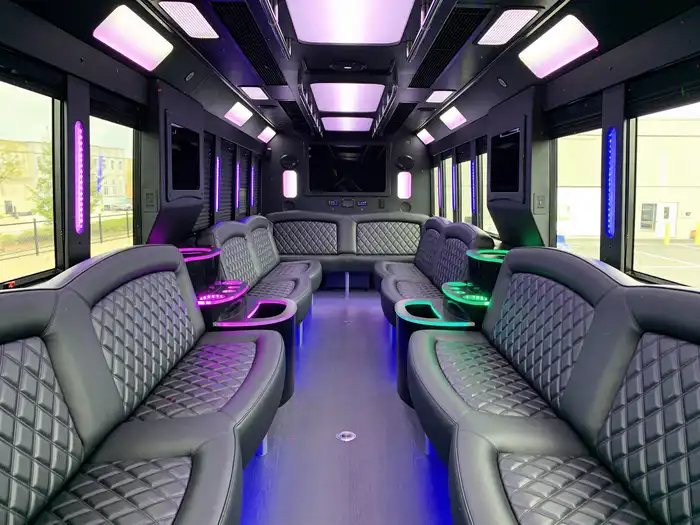18 Passenger Party Bus Interior