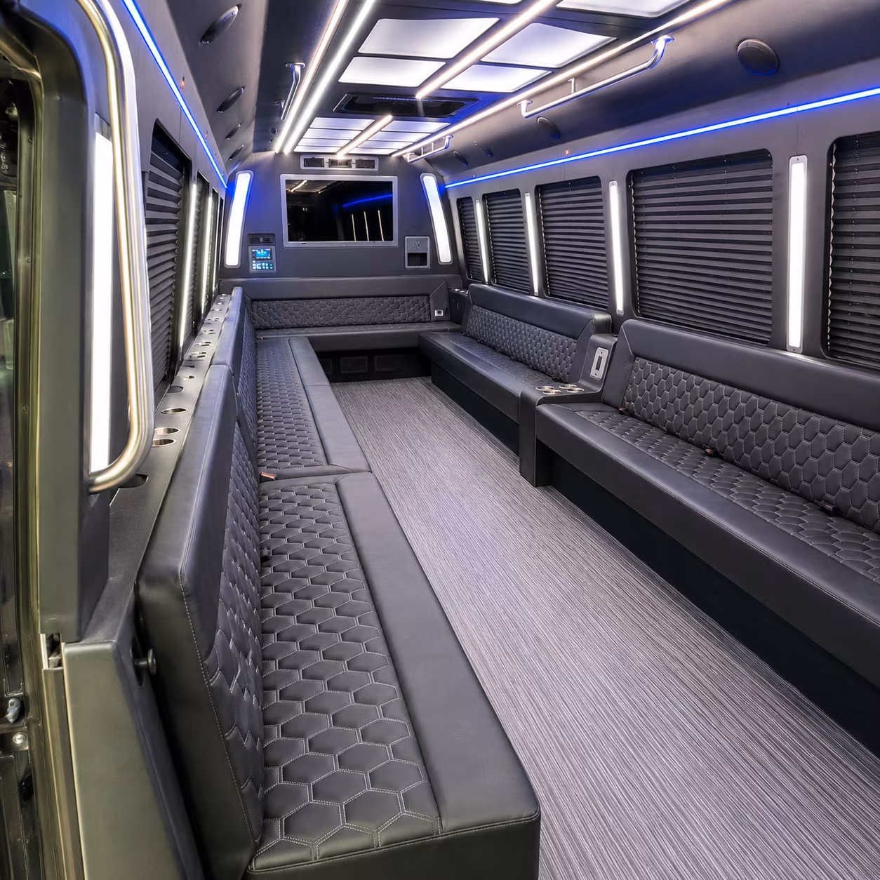edison 40 passenger party bus interior