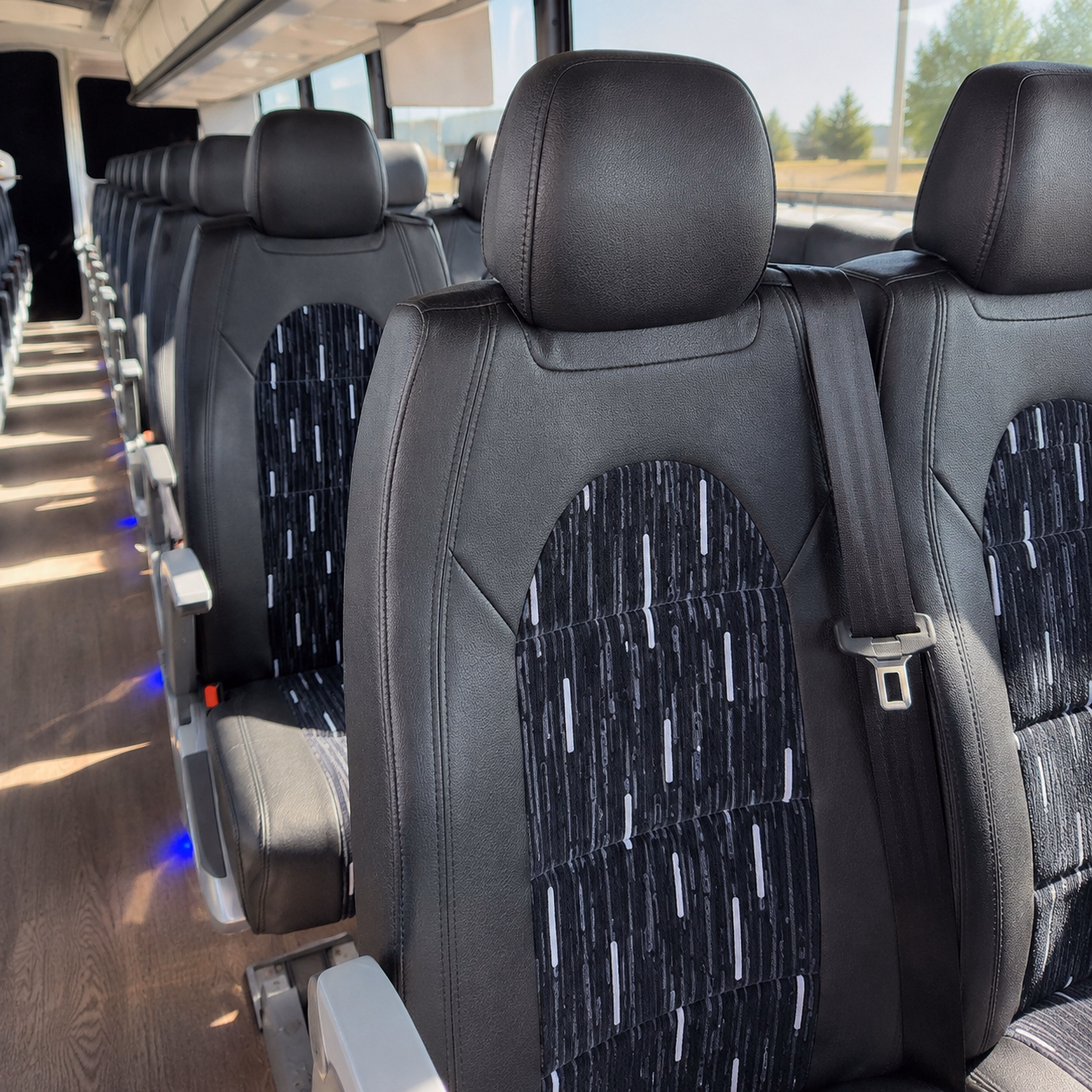 edison charter bus rental inside