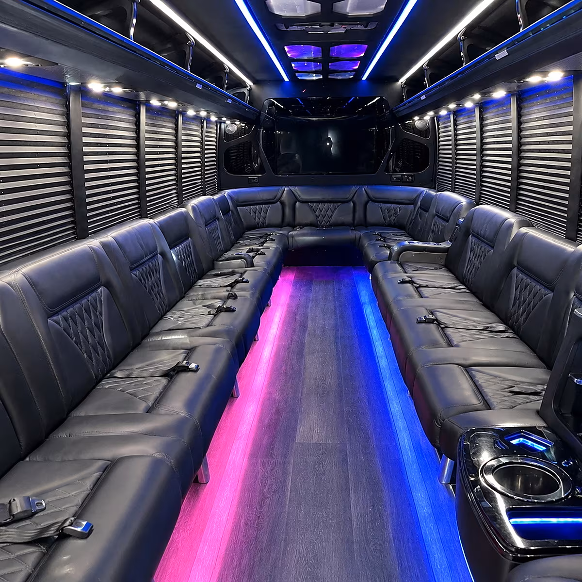 edison party bus rental interior