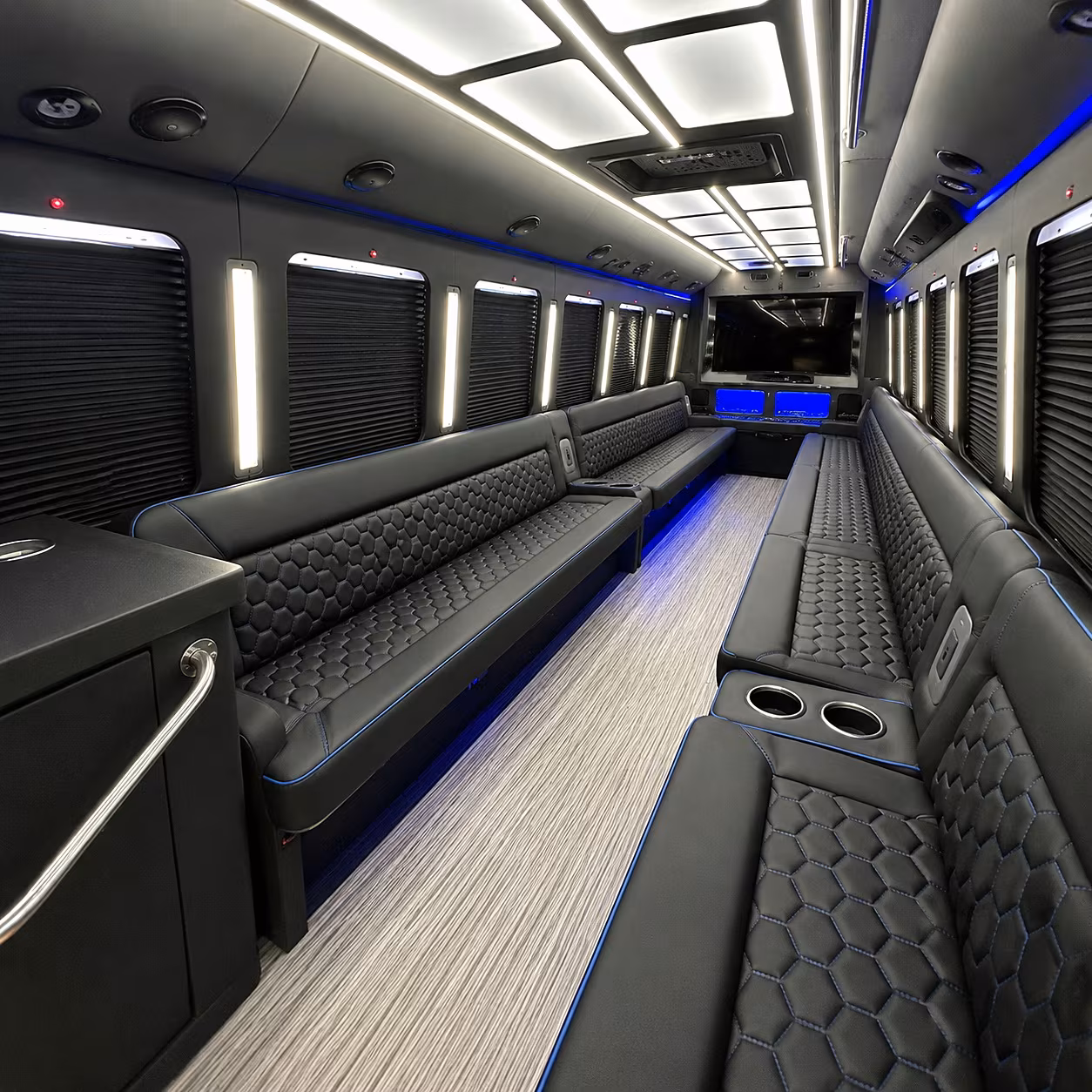 edison party bus rentals inside